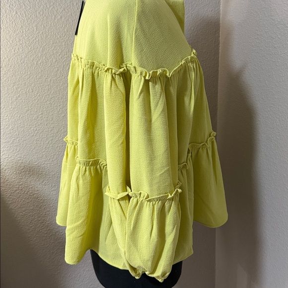 Yellow Ruffle Women's Top - Picture 3 of 3